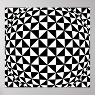 B&W Triangle Optical Illusion Poster