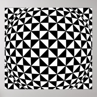 B&W Triangle Optical Illusion Poster