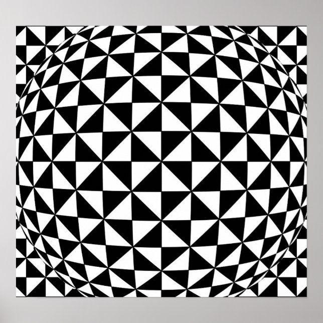 B&W Triangle Optical Illusion Poster (Front)