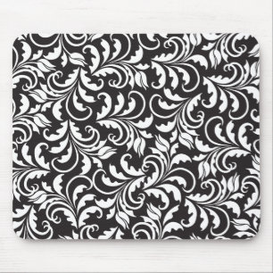 b&w tulips mouse pad
