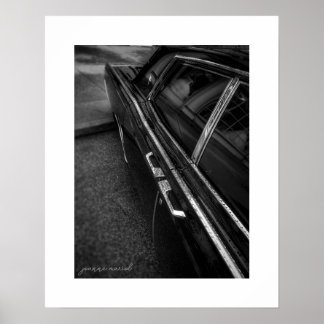B&W Vintage Lincoln Continental Poster Print