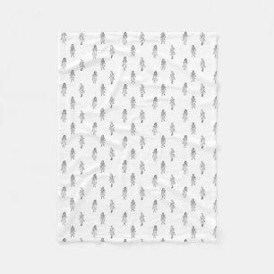 B&W Vintage Pattern of Girls from Delinieator 1899 Fleece Blanket