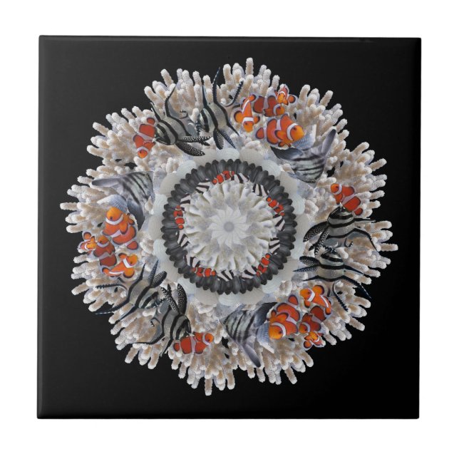 B&W w clown 30 x 30 Ceramic Tile (Front)