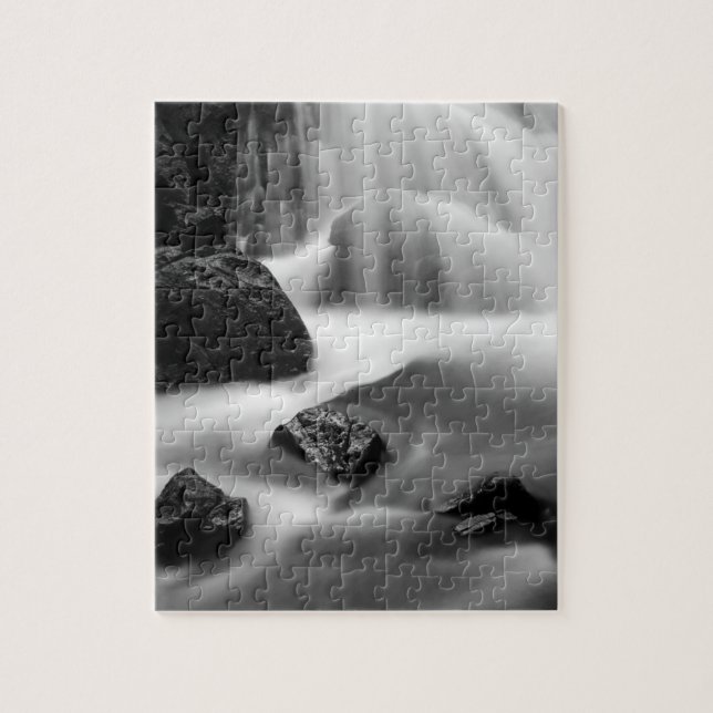 B&W waterfall, California Jigsaw Puzzle (Vertical)