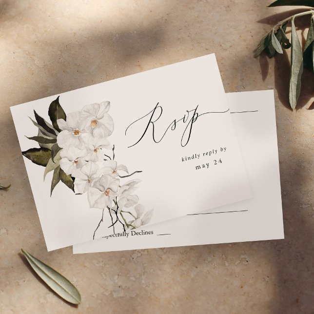 B&W White Floral w Meal RSVP (Creator Uploaded)