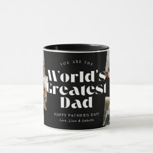B & W World's Greatest Dad 6 Photo Collage Mug