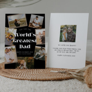 B & W World's Greatest Dad Photo Father's Day Card