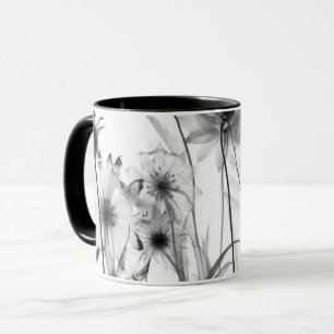 B&W X-Ray Flowers Mug