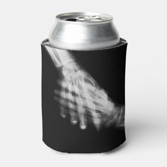 B&W X-Ray Skeleton Hand Shake Can Cooler (Can Front)