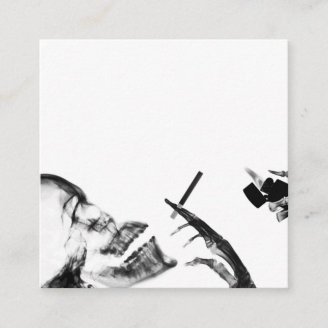 B&W X-Ray Vision Skeleton Smoking Calling Card (Front)