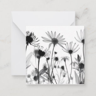 B&W X-Ray Wildflowers Card