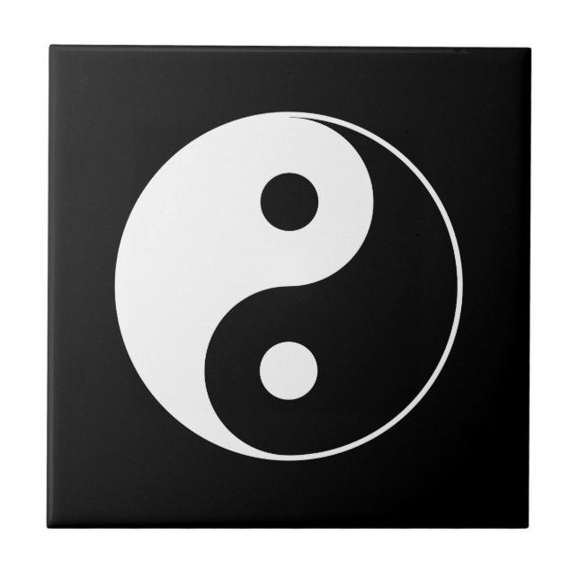 B & W Yin Yang Symbol Tile (Front)