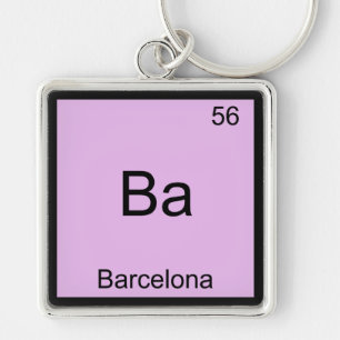 Ba - Barcelona Funny Chemistry Element Symbol Tee Key Ring