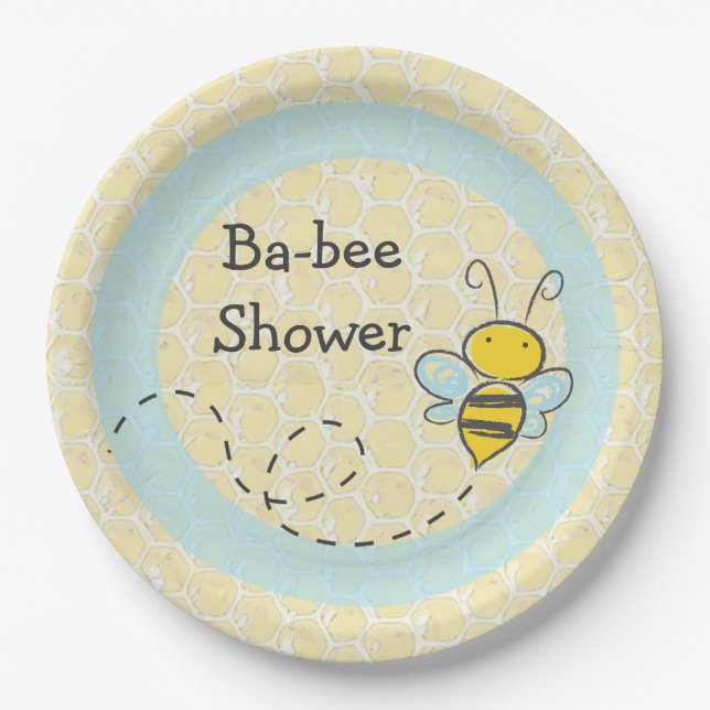 Ba-Bee Baby Shower Bumble Paper Plates (Front)