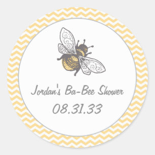 Ba-Bee Honey Bee Shower Classic Round Sticker
