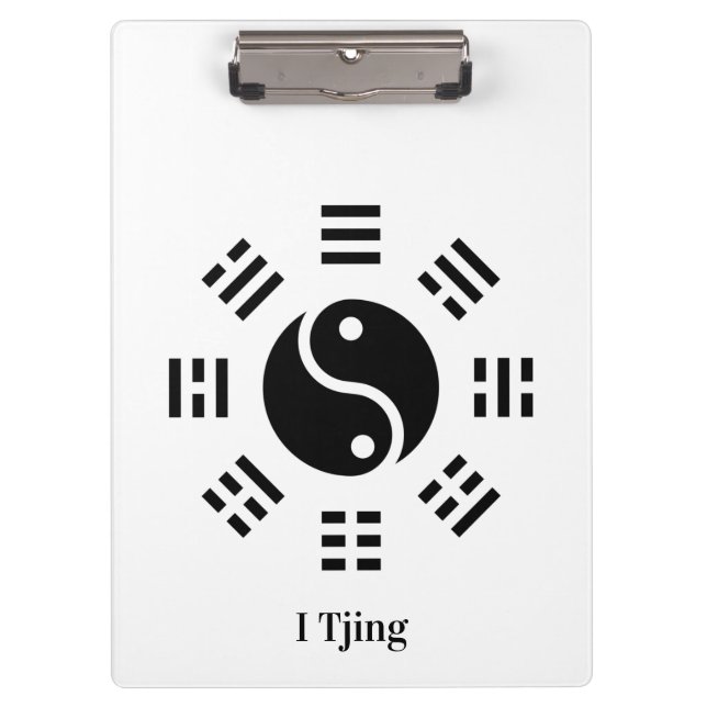 Ba Gua, eight trigrams, yin yang customisable  Clipboard (Front)