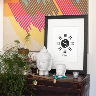 Ba Gua, eight trigrams, yin yang customisable Poster