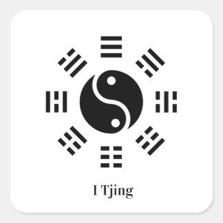 Ba Gua, eight trigrams, yin yang customisable Square Sticker