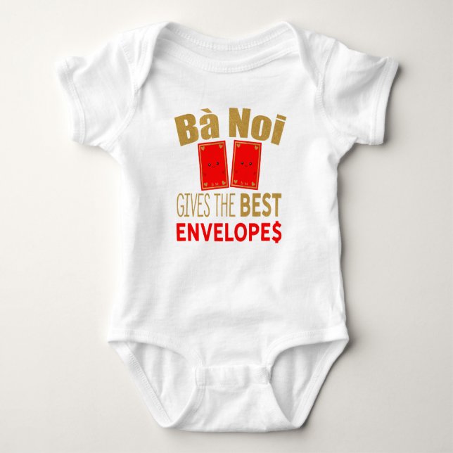 Ba Noi gives the best Red Envelopes Tet Baby Bodysuit (Front)