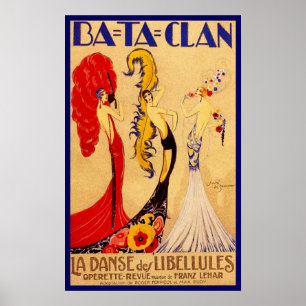 Ba-Ta-Clan Operette Vintage French Theatre Ads Poster