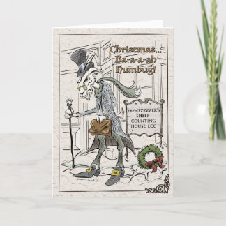 Baa-aa Humbug Punny Xmas Folded Holiday Card
