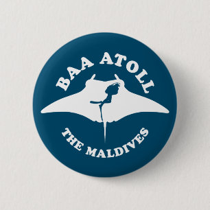 Baa Atoll Scuba Diving 6 Cm Round Badge