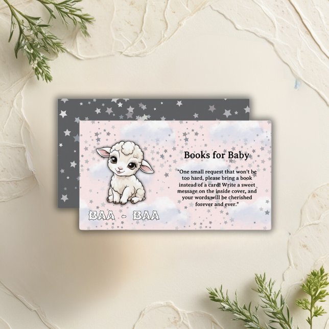 Baa-baa A Little Lamb Stars Baby Shower Enclosure Card (Creator Uploaded)