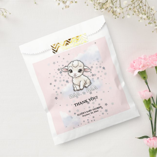 Baa-baa A Little Lamb Stars Baby Shower Favour Bag (Sealed)
