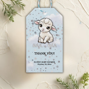 Baa-baa A Little Lamb Stars Baby Shower Gift Tags