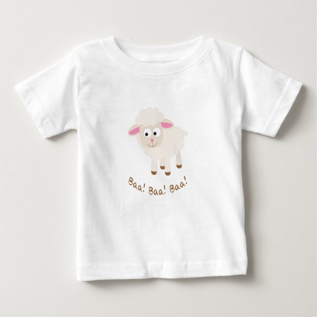 Baa! Baa! Baa! Cute Little Lamb Baby T-Shirt (Front)