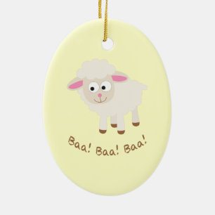 Baa! Baa! Baa! Cute Little Lamb Ceramic Ornament