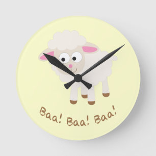 Baa! Baa! Baa! Cute Little Lamb Round Clock