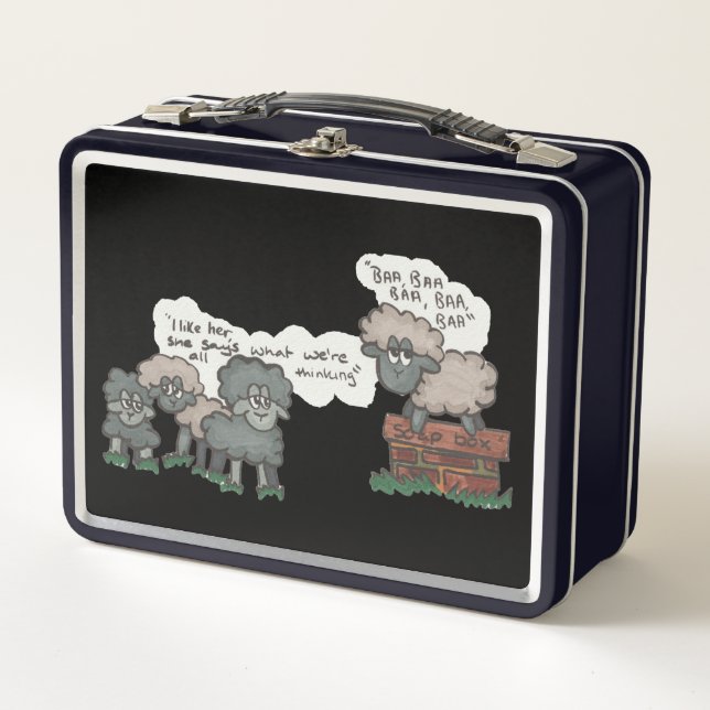 Baa, Baa, Baa Metal Lunch Box (Front)