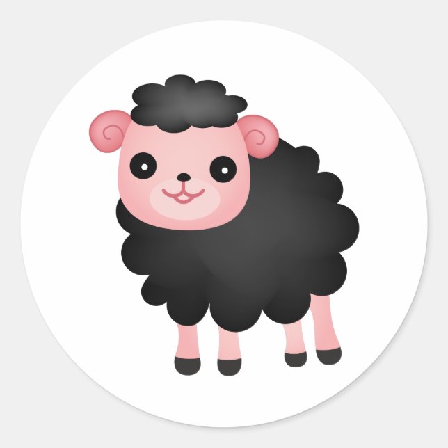 Baa Baa Black Sheep Classic Round Sticker (Front)