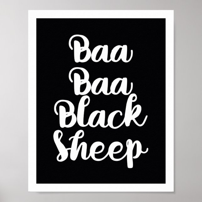 Baa Baa Black Sheep Colour Block Poster (Front)