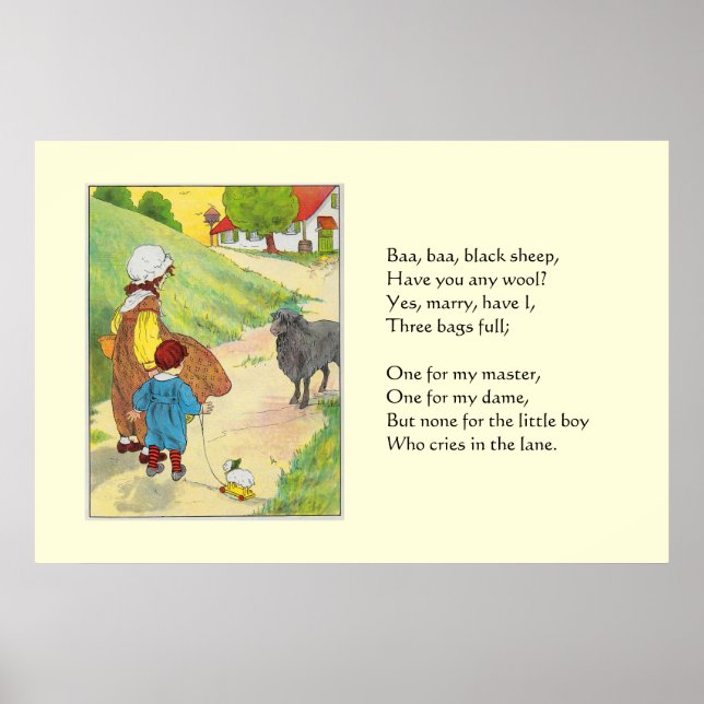Baa, baa, black sheep, Have you any wool? Poster (Front)