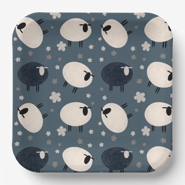 Baa Baa Black Sheep Paper Plate (Front)