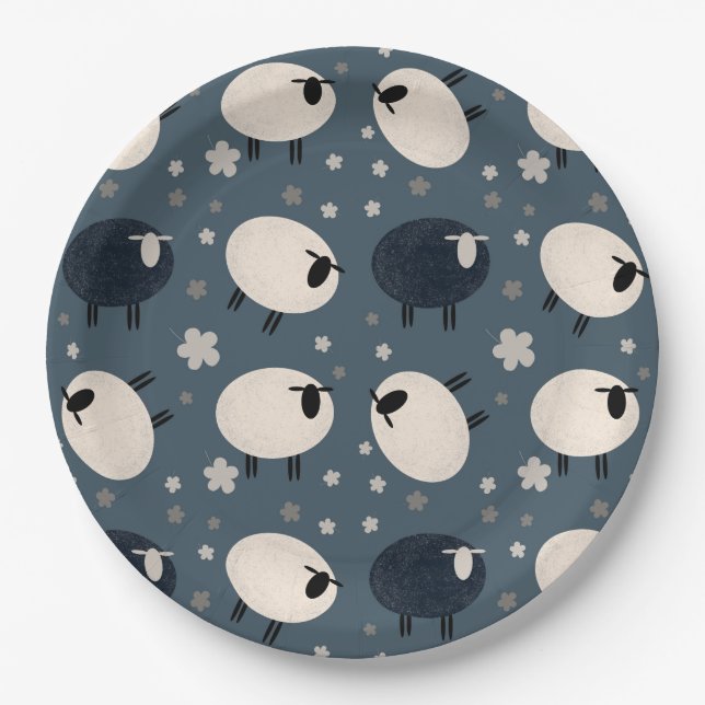 Baa Baa Black Sheep Paper Plates (Front)