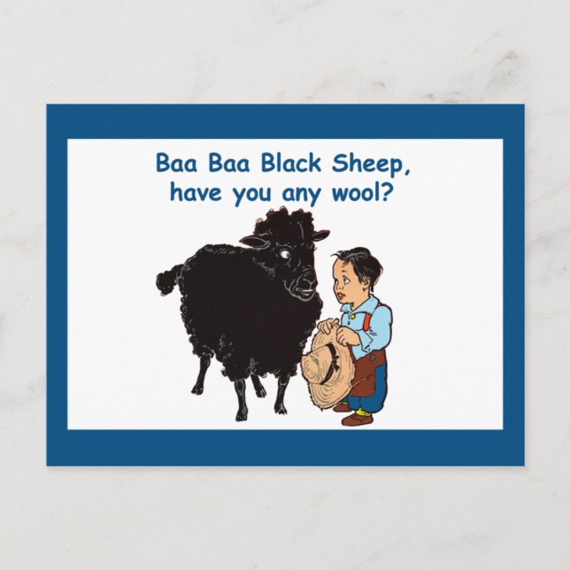 Baa Baa Black Sheep Postcard (Front)