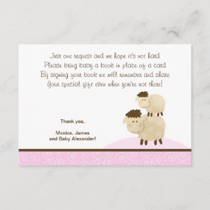 Baa Baa Sheep (Pink colour) RSVP Enclosure Cards