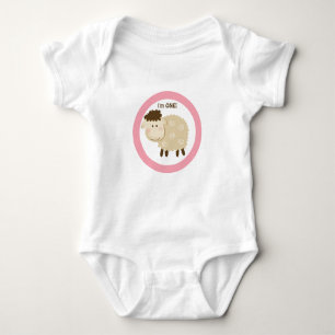 Baa Baa Sheep Pink Personalised Baby Bodysuit