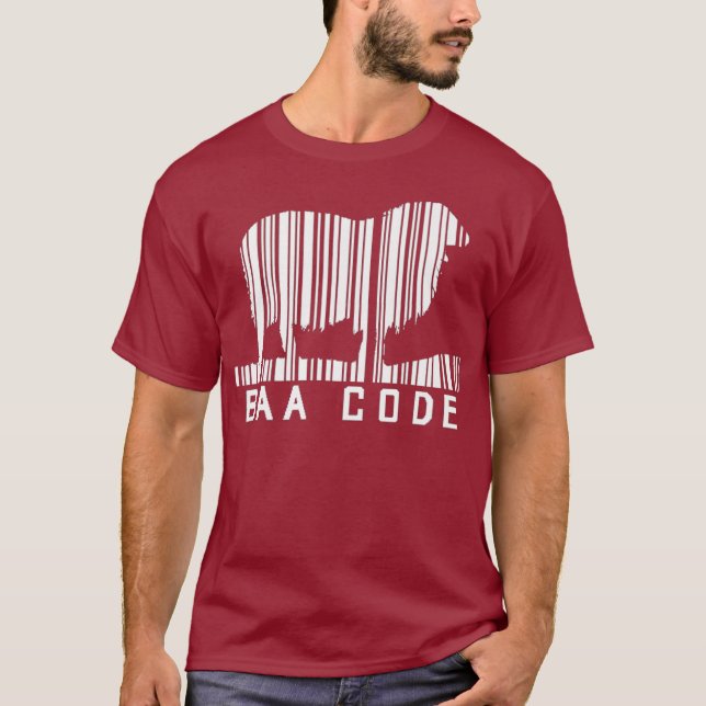 Baa Code Barcode Sheep Lamb Farming Farm Farmer T-Shirt (Front)