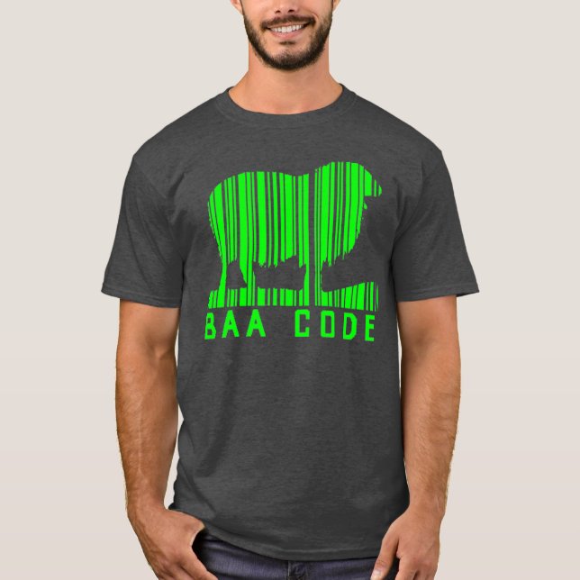 Baa Code Barcode Sheep Lamb Farming Farm Farmer T-Shirt (Front)