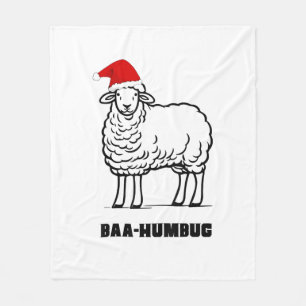 Baa-Humbug Christmas-Sheep Funny Cute Farmer Anima Fleece Blanket