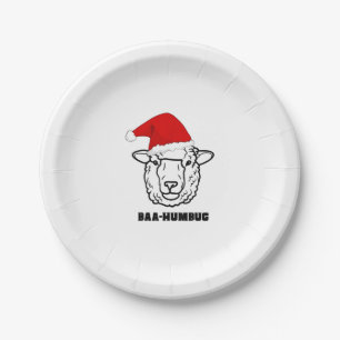 Baa-Humbug Christmas-Sheep Funny Cute Farmer Anima Paper Plate