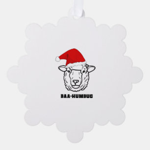 Baa-Humbug Christmas-Sheep Funny Cute Farmer Anima Tree Decoration Card