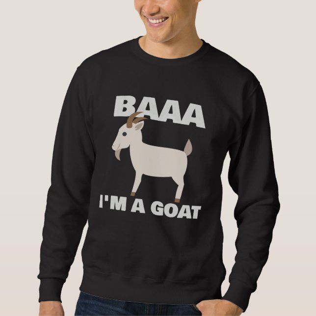 Baa I m A Goat Costume Animal  Halloween Party Goa Sweatshirt (Front)