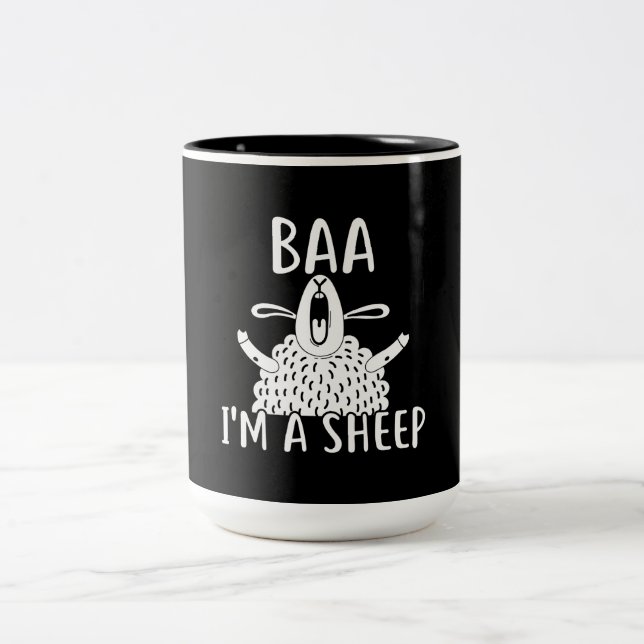 Baa I'm A Sheep | Sheep Owner Present Two-Tone Coffee Mug (Center)