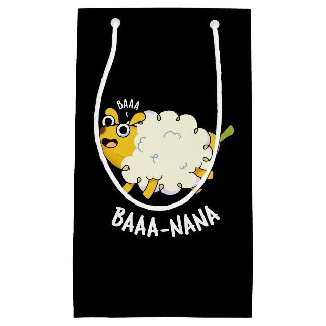 Baa-nana Funny Banana Pun Dark BG Small Gift Bag (Front)