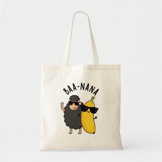 Baa-nana Funny Banana Puns  Tote Bag (Front)